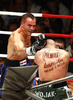 Dejan Zavec of Slovenia and Rafal Jackiewicz of Poland during IBF World Championship boxing match. IBF World Championship boxing match between Zavec and Jackiewicz was held on 4th of September 2010 in Stozice Arena in Ljubljana, Slovenia.
