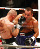 Dejan Zavec of Slovenia and Rafal Jackiewicz of Poland during IBF World Championship boxing match. IBF World Championship boxing match between Zavec and Jackiewicz was held on 4th of September 2010 in Stozice Arena in Ljubljana, Slovenia.
