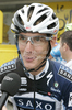 Andy Schleck of Luxembourg (Team Saxo Bank) at the start of the second stage of the 97th Tour de France from Bruxelles to Spa (Belgium). The stage was 201 km long. The second stage of 97th of Tour de France 2010 from Bruxelles to Spa was held on Monday, 5th of July 2010 in Belgium.

