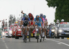 In front Sylvain Chavanel of France (Quick Step) and Sebastien Turgot of France (Bbox Bouygues Telecom) during the second stage of the 97th Tour de France from Bruxelles to Spa (Belgium). The stage was 201 km long. The second stage of 97th of Tour de France 2010 from Bruxelles to Spa was held on Monday, 5th of July 2010 in Belgium.
