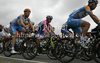 In the middle of peloton Damiano Cunego of Italy (Lampre - Farnese Vini) during the second stage of the 97th Tour de France from Bruxelles to Spa (Belgium). The stage was 201 km long. The second stage of 97th of Tour de France 2010 from Bruxelles to Spa was held on Monday, 5th of July 2010 in Belgium.
