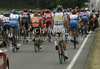 Peloton during the second stage of the 97th Tour de France from Bruxelles to Spa (Belgium). The stage was 201 km long. The second stage of 97th of Tour de France 2010 from Bruxelles to Spa was held on Monday, 5th of July 2010 in Belgium.
