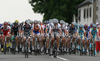 Peloton during the second stage of the 97th Tour de France from Bruxelles to Spa (Belgium). The stage was 201 km long. The second stage of 97th of Tour de France 2010 from Bruxelles to Spa was held on Monday, 5th of July 2010 in Belgium.
