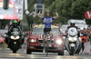 Winner Sylvain Chavanel of France (Quick Step) finishing the second stage of the 97th Tour de France from Bruxelles to Spa (Belgium). The stage was 201 km long. The second stage of 97th of Tour de France 2010 from Bruxelles to Spa was held on Monday, 5th of July 2010 in Belgium.
