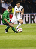 Robert Koren of Slovenia (R) and Chris Baird of Northern Ireland (L) during football match of first round of UEFA European championships qualifications between Slovenia and Northern Ireland. Match between Slovenia and Northern Ireland was played on Friday, 3rd of September 2010 in Ljudski Vrt arena in Maribor, Slovenia.
