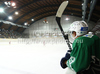 Players of HDD Tilia Olimpija observing play in fog during ice hockey match Summer League Rudi Hiti (Poletna liga Rudi Hiti) 2010 between HDD Tilia Olimpija and HK Acroni Jesenice. Match between HDD Tilia Olimpija and HK Acroni Jesenice was held on Friday, 20th of August 2010 in Ljubljana, Slovenia.
