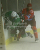 Werner Eric (no.33) of HK Jesenice (R) and Ziga Pavlin (no.17) of HDD Olimpija (L) during ice hockey match Summer League Rudi Hiti (Poletna liga Rudi Hiti) 2010 between HDD Tilia Olimpija and HK Acroni Jesenice. Match between HDD Tilia Olimpija and HK Acroni Jesenice was held on Friday, 20th of August 2010 in Ljubljana, Slovenia.
