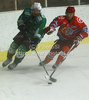 Werner Eric (no.33) of HK Jesenice (R) and Petr Sachl (no.8) of HDD Olimpija (L) during ice hockey match Summer League Rudi Hiti (Poletna liga Rudi Hiti) 2010 between HDD Tilia Olimpija and HK Acroni Jesenice. Match between HDD Tilia Olimpija and HK Acroni Jesenice was held on Friday, 20th of August 2010 in Ljubljana, Slovenia.
