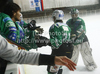 Tomi Mustonen (no.21) of HDD Olimpija celebrating after scoring penalty shoot during ice hockey match Summer League Rudi Hiti (Poletna liga Rudi Hiti) 2010 between HDD Tilia Olimpija and HK Acroni Jesenice. Match between HDD Tilia Olimpija and HK Acroni Jesenice was held on Friday, 20th of August 2010 in Ljubljana, Slovenia.
