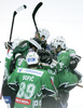 Players of Olimpija celebrating their goal during ice hockey match Summer League Rudi Hiti (Poletna liga Rudi Hiti) 2010 between HDD Tilia Olimpija and HK Acroni Jesenice. Match between HDD Tilia Olimpija and HK Acroni Jesenice was held on Friday, 20th of August 2010 in Ljubljana, Slovenia.
