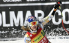 Lindsey Vonn of USA reacts in finish of Women super-g race of Audi FIS alpine skiing World Cup 2010-2011 in Tarvisio, Italy. Women super-g race of Audi FIS alpine skiing World Cup 2010-2011, was held on Sunday, 6th of March 2011, in Tarvisio, Italy.
