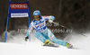 Tanja Poutiainen of Finland skiing in first run of women giant slalom race of Audi FIS Alpine skiing World cup in Kranjska Gora, Slovenia. Traditional Golden fox trophy women giant slalom race of Audi FIS Alpine skiing World cup, which was scheduled to be run in Maribor, Slovenia, was moved to Kranjska Gora, Slovenia, due warm weather and lack of snow in Maribor, and was held in Kranjska Gora, Slovenia, on Saturday, 21st of January 2012.

