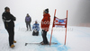 Men FIS alpine skiing World cup assistant referee Helmut Schmalz discussing course conditions with coaches before start of men super-g race of Audi FIS Alpine skiing World cup in Garmisch-Partenkirchen, Germany, which was canceled due too much of fog on course. Men super-g race of Audi FIS Alpine skiing World cup, was planed to be held in Garmisch-Partenkirchen, Germany, on Sunday, 29th of January 2012.
